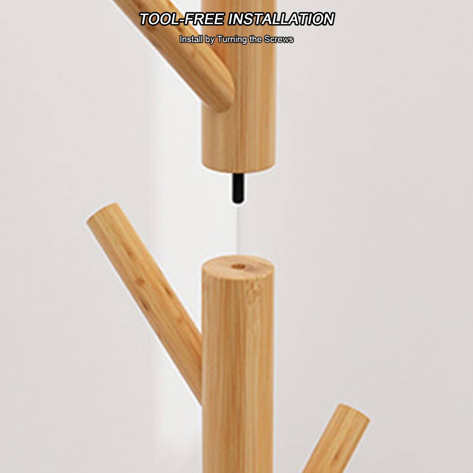 Perchero, Perchero de Madera con Forma de Árbol para Abrigos, Perchero con 8 Ganchos Redondeados para Ropa, Sombreros, Bolsos en la Sala de estar A,44 * 172CM