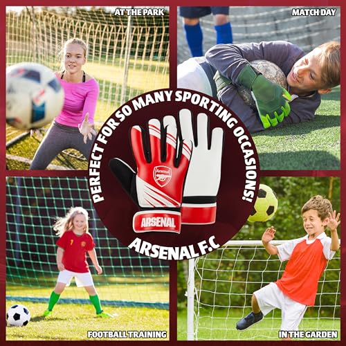 Hy-Pro Officially Licensed Arsenal F.C. Goalkeeper Gloves for Kids Teenagers - Non Slip Padded Palms Size 5 or 7 - Arsenal Gifts for Boys (Size 7) - Image 4