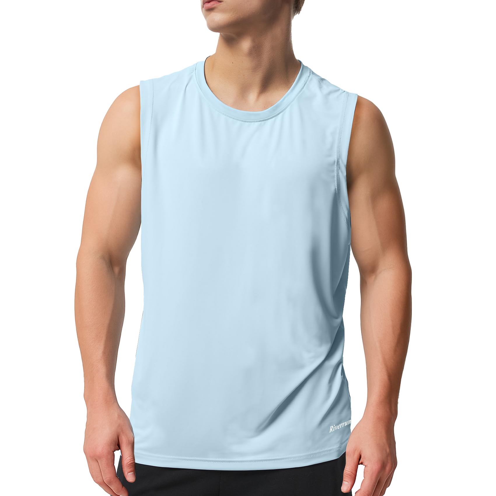 Riverruns Men's Sleeveless Tank Tops Quick Dry Workout Shirts for Gym Fitness Running Beach Swim #1901