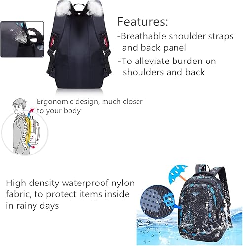 Miniatura 6 de Mochila para niÃ±os con estampado de camuflaje para la escuela, mochilas escolares de camuflaje, B-verde, Mochilas tipo mochila