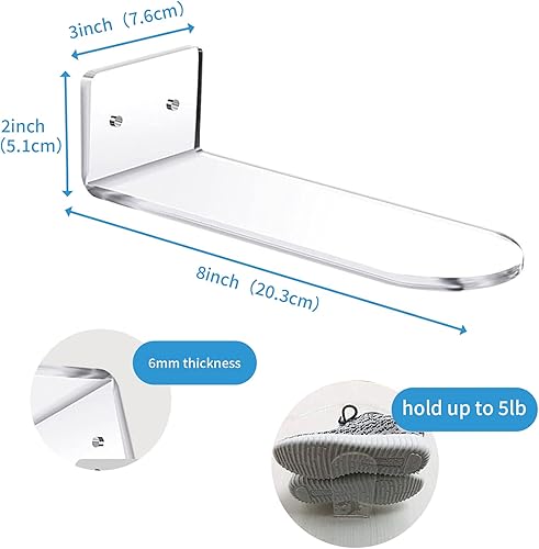 Miniatura 3 de Zapatero flotante de acrílico para montaje en pared, estante de almacenamiento transparente para uso doméstico, estante de exhibición de zapatos con