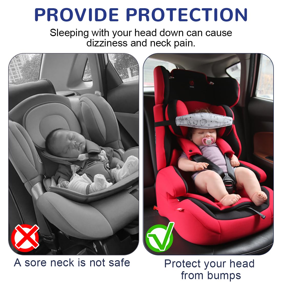 Reposacabezas para asientos de coche, mantenimiento de cuña para niños, coche, ajustable, para niños, diadema para coche, bebé, soporte para viaje, protección del cuello para niños, 2 piezas