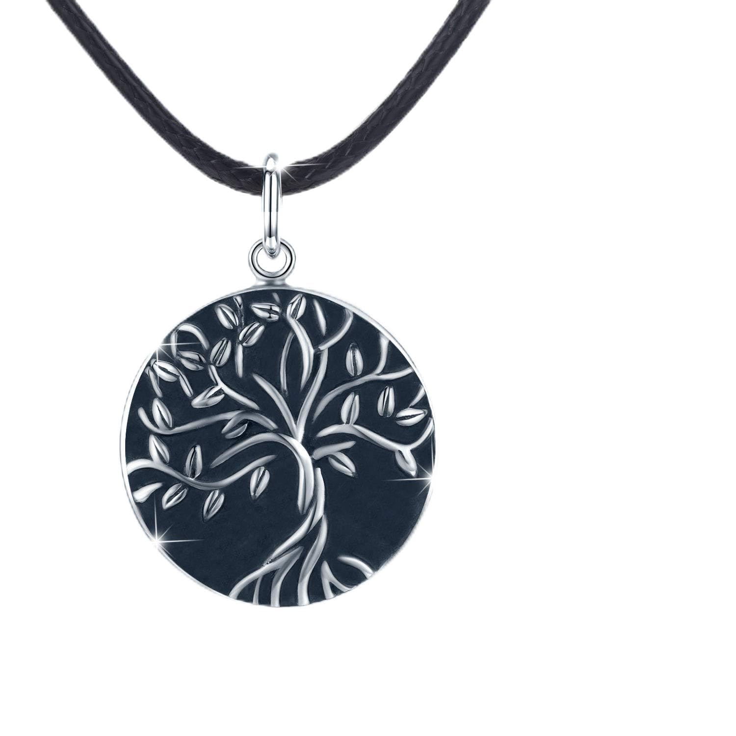 REDSUN Medaglione collana in argento Sterling 925 albero della vita/bussola/pietra di luna/cristallo cuore medaglione di girasole/lupo medaglione foto medaglione gioielli regalo per donne ragazze