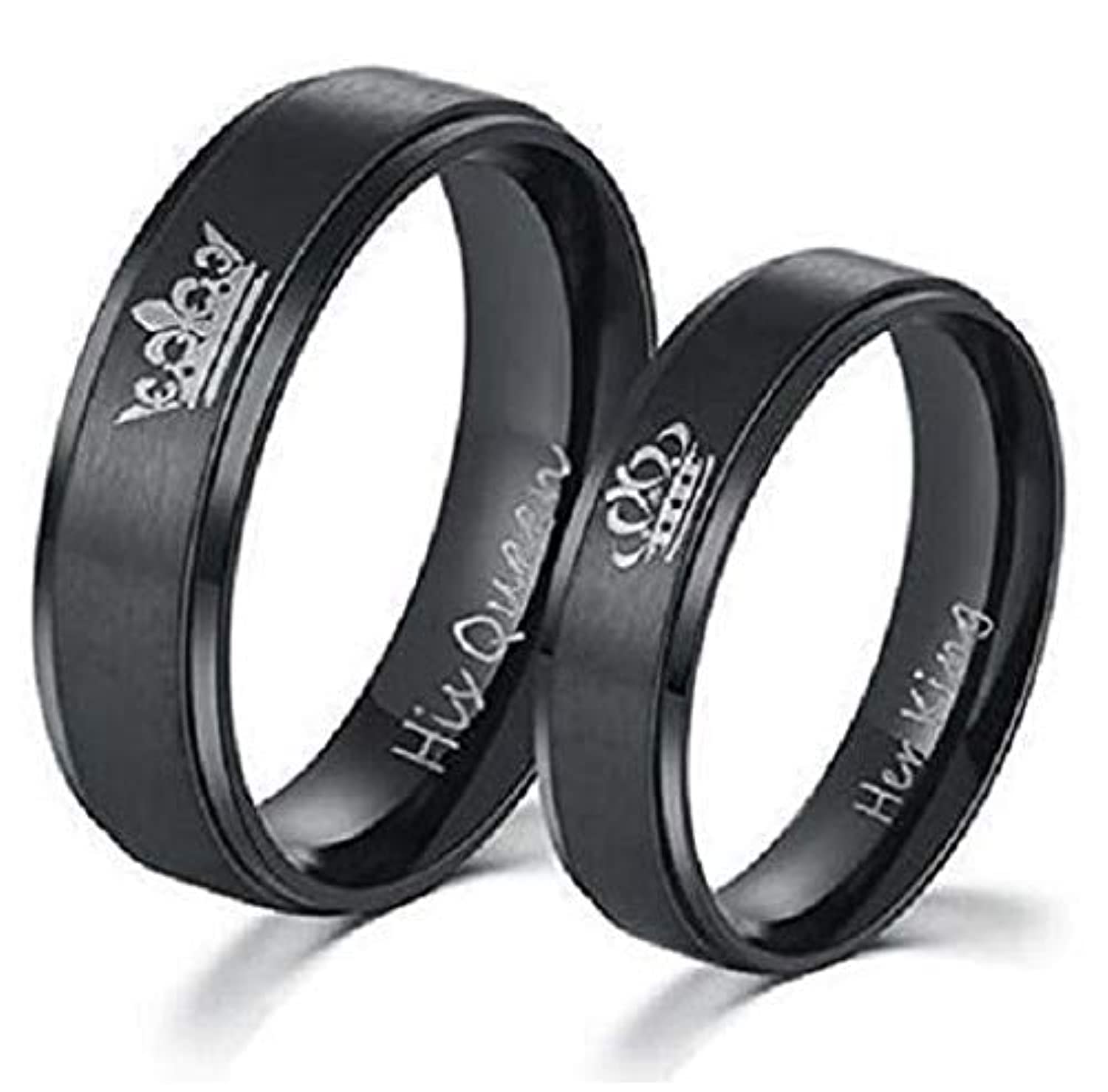 Znworld Titanium Couples Rings Her King His Queen Matching Set (8mm)
