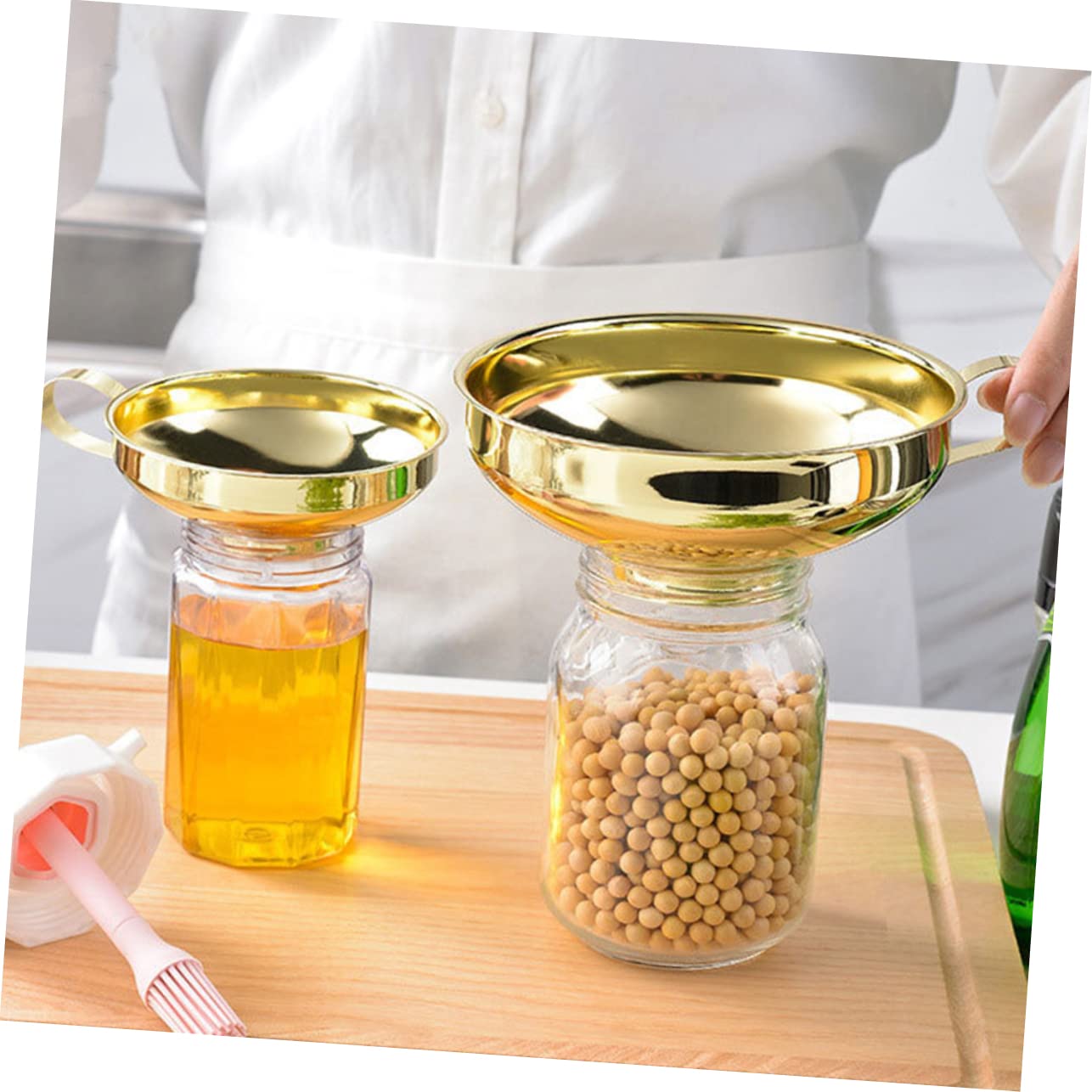 GRIRIW Thickened Wide Mouth Funnel Filter Funnel Liquid Funnels Jarhead Metal Funnel Kitchen Oil Strainers Stainless Funnel Wide Mouth Canning Funnel Jam Stainless Steel Salad Dressing