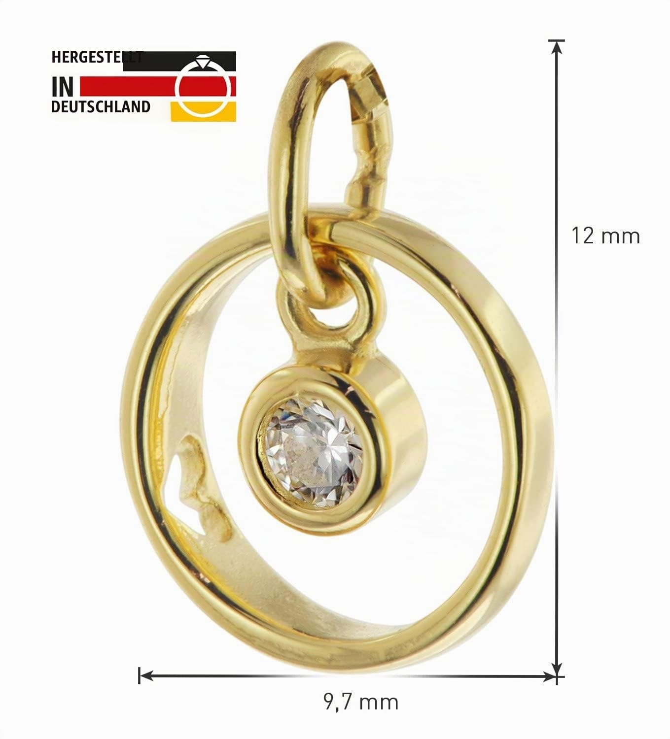 trendor Kinder Taufring-Anhänger Gold 333 mit Vergoldeter Silberkette 51098