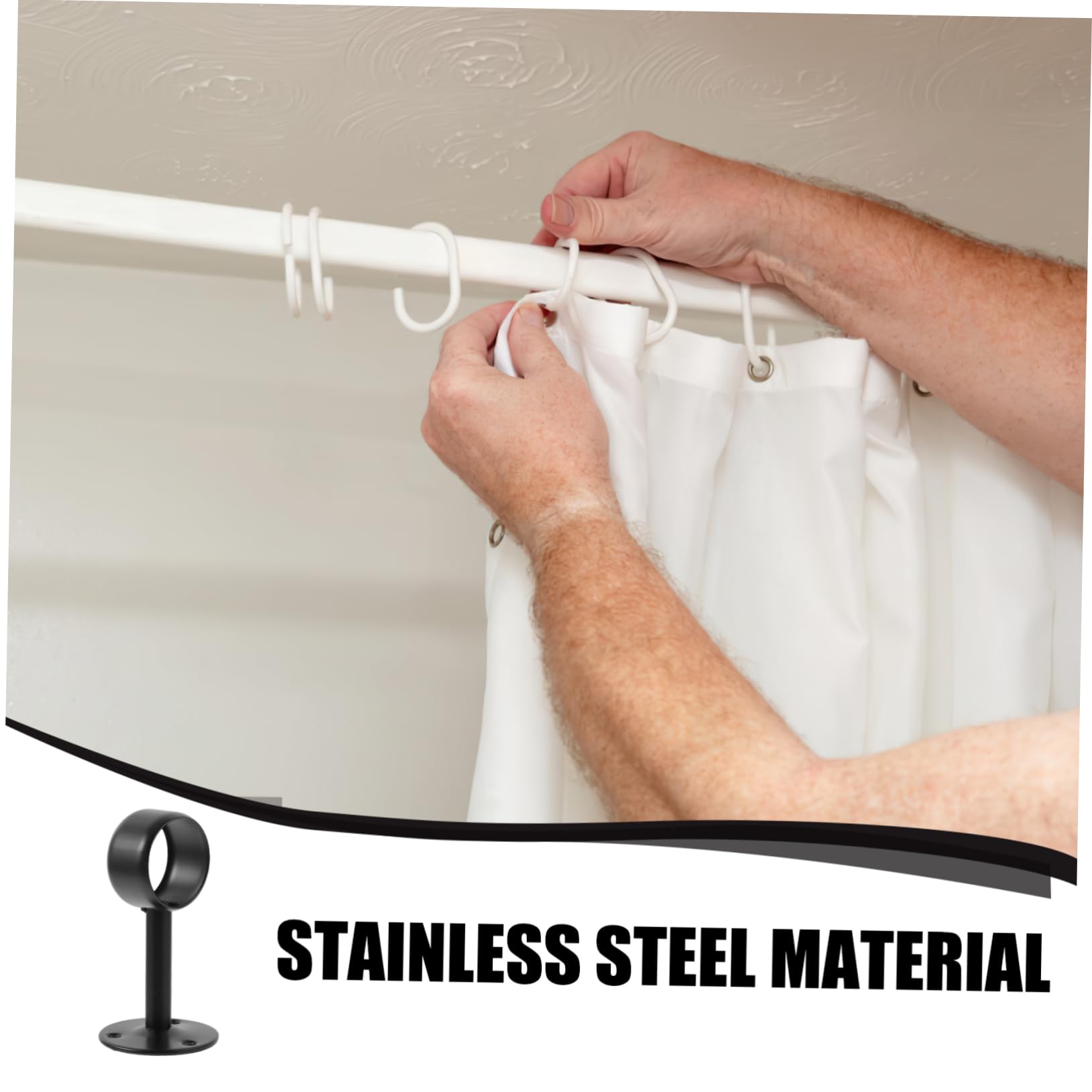 4 Ensembles Supports De Tige À Rideaux Acier Inoxydable pour Plafond Fixations Robustes pour Rideaux Serviettes 4 Pièces * 4