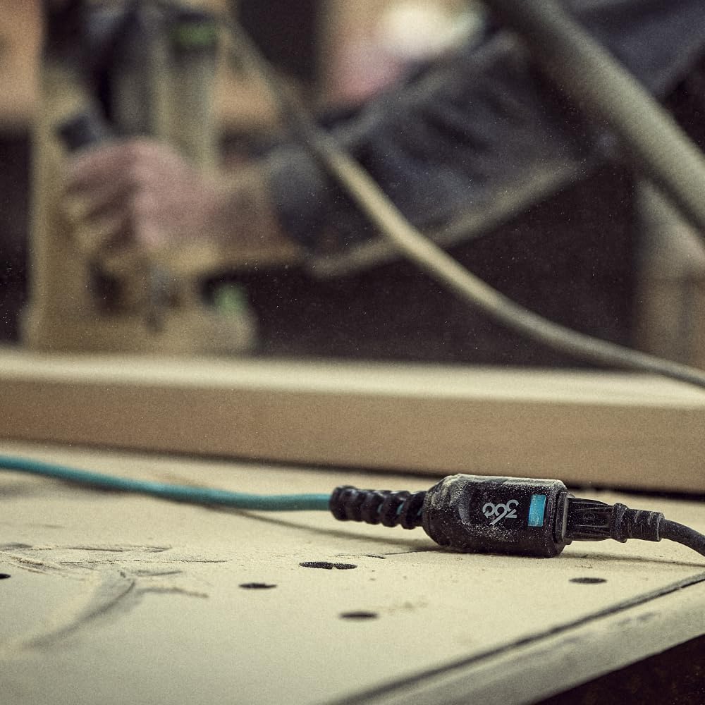 Heavy-Duty 100-ft 12/3 PowerFlex Single Outlet Extension Cord w/Lighted Heads - Aqua/Grey