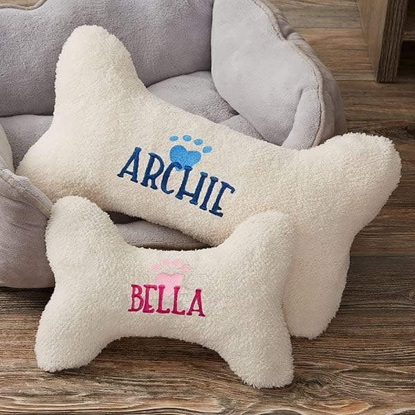 review Personalization Universe Heart Paw Print Dog Bone Pet Pillow, Soft and Plush, Perfect for Pet Bed, Embroidered with Custom Name in Multiple Color Options, Dog Bed Accesory, for Large Dogs