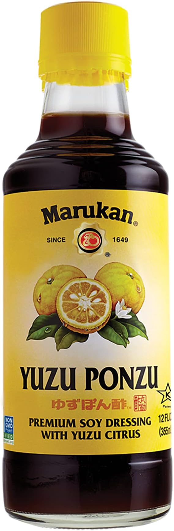 Ponzu Yuzu Soy Citrus Dressing (yellow label), 12 Ounce Glass Bottle (Pack of 1)