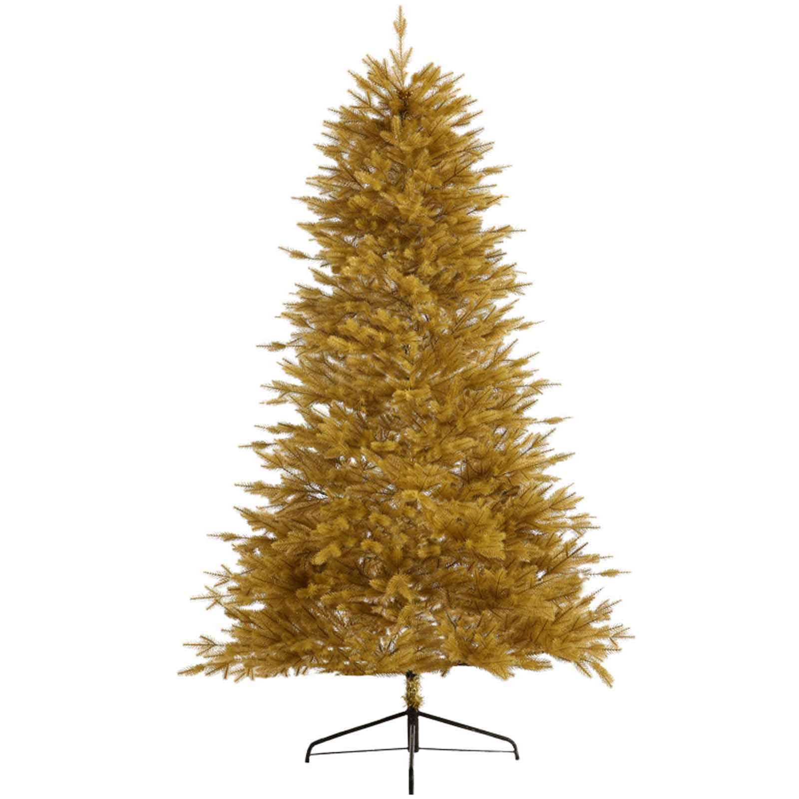 Árbol de Navidad dorado de 5ft para decoración navideña interior de diseño único 8
