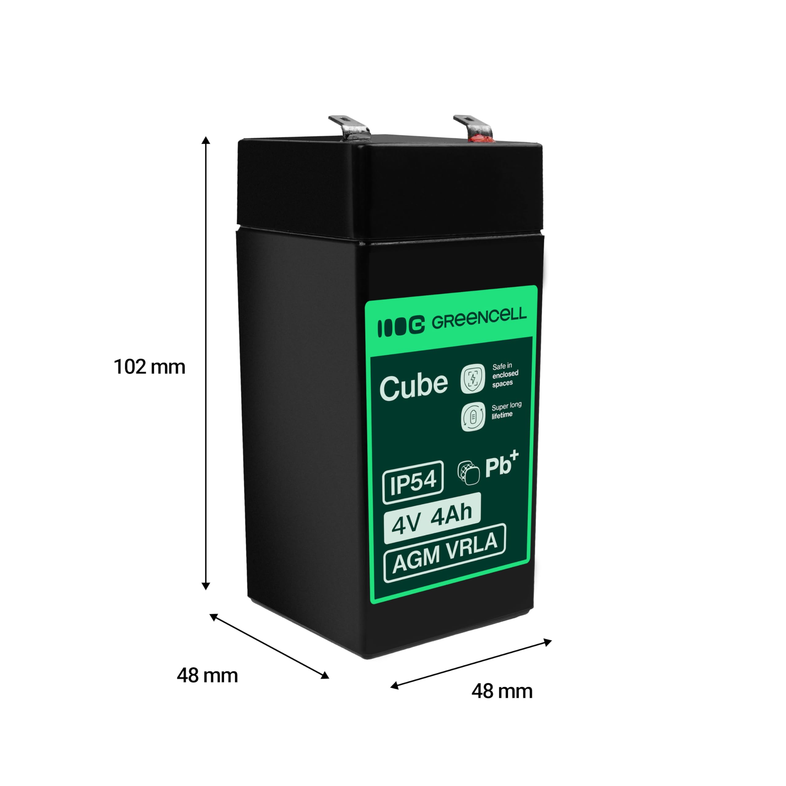 Green Cell AGM Gel-accu, 6 V, 4,5 Ah, oplaadbaar, verzegelde loodzuurbatterij, onderhoudsvrij, reservebatterij voor alarmsystemen, diefstalbeveiliging, videobewaking, speelgoed