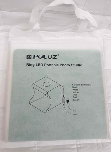 Miniatura 7 de Kit de caja de luz plegable para estudio fotográfico, 12.2 x 12.2 pulgadas, portátil, cabina de fotografía, kit de tienda de campaña con 80 luces