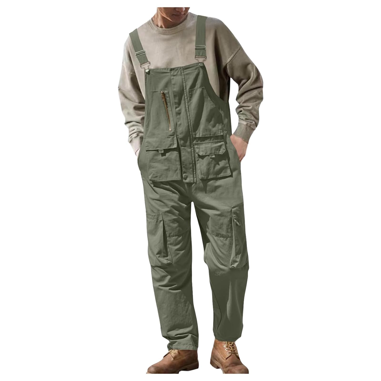 Bib and Brace Workwear Men's Dungarees Mens Denim Dungarees Casual Lightweight Loose Bib Overall Cowboy Rompers Loose Fit Hip Hop Fancy Vintage Cargo Trousers Suspender Jeans