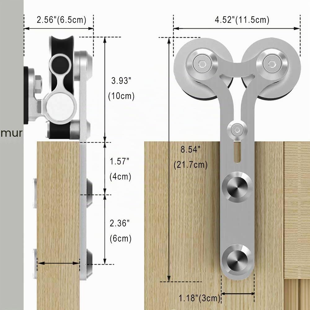 Kit complet pour porte coulissante - En acier inoxydable - En forme de Y - Argenté - 167 cm