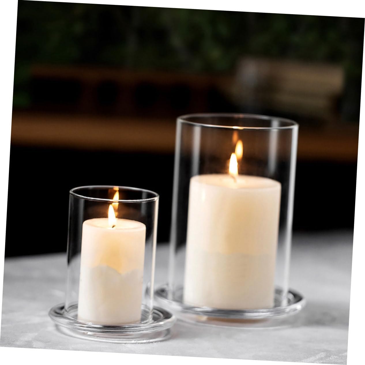 Clear Glass Candle Shade Cover Open Ended Decorative Chimney for Candle Holders Versatile Design for Home Decor DIY Projects and Elegant Table Centerpieces