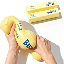 25cm Giant Butter Squishy, Jumbo Big Butters 14oz Squeeze Stress Balls, Large Butter Stick Stress Relief Slow Rising Fun for Anxiety Relief Party Favors 14 Oz *2 Pc
