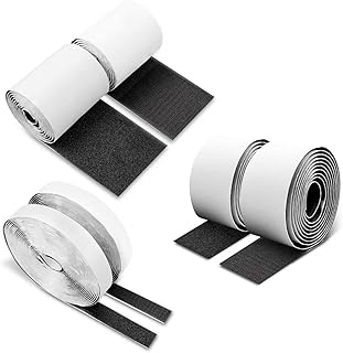 Klettband Selbstklebend, 3 Paare Klettverschluss Selbstklebend Schwarz, Starke Haftung（20mmx5m, 50mmx1.5m, 80mmx1.5m）Kann ...