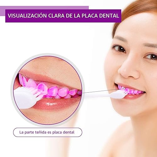 Miniatura 4 de Tabletas reveladoras de placa dental para niños y adultos – Mostrar placa cambiando de color – Ayuda a enseñar hábitos de cepillado para dientes