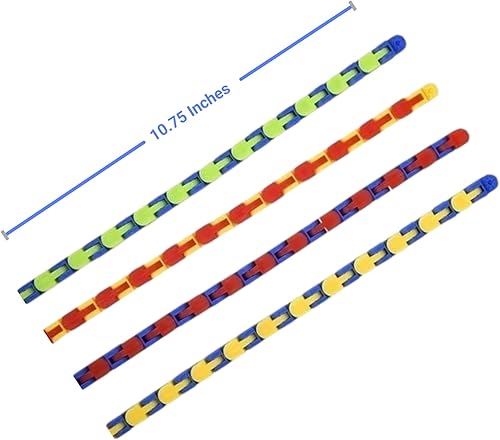 Miniatura 4 de Fidget Snake, paquete de 12 juguetes para ansiedad de serpiente, juguetes sensoriales para autismo, rompecabezas de serpiente para aliviar el