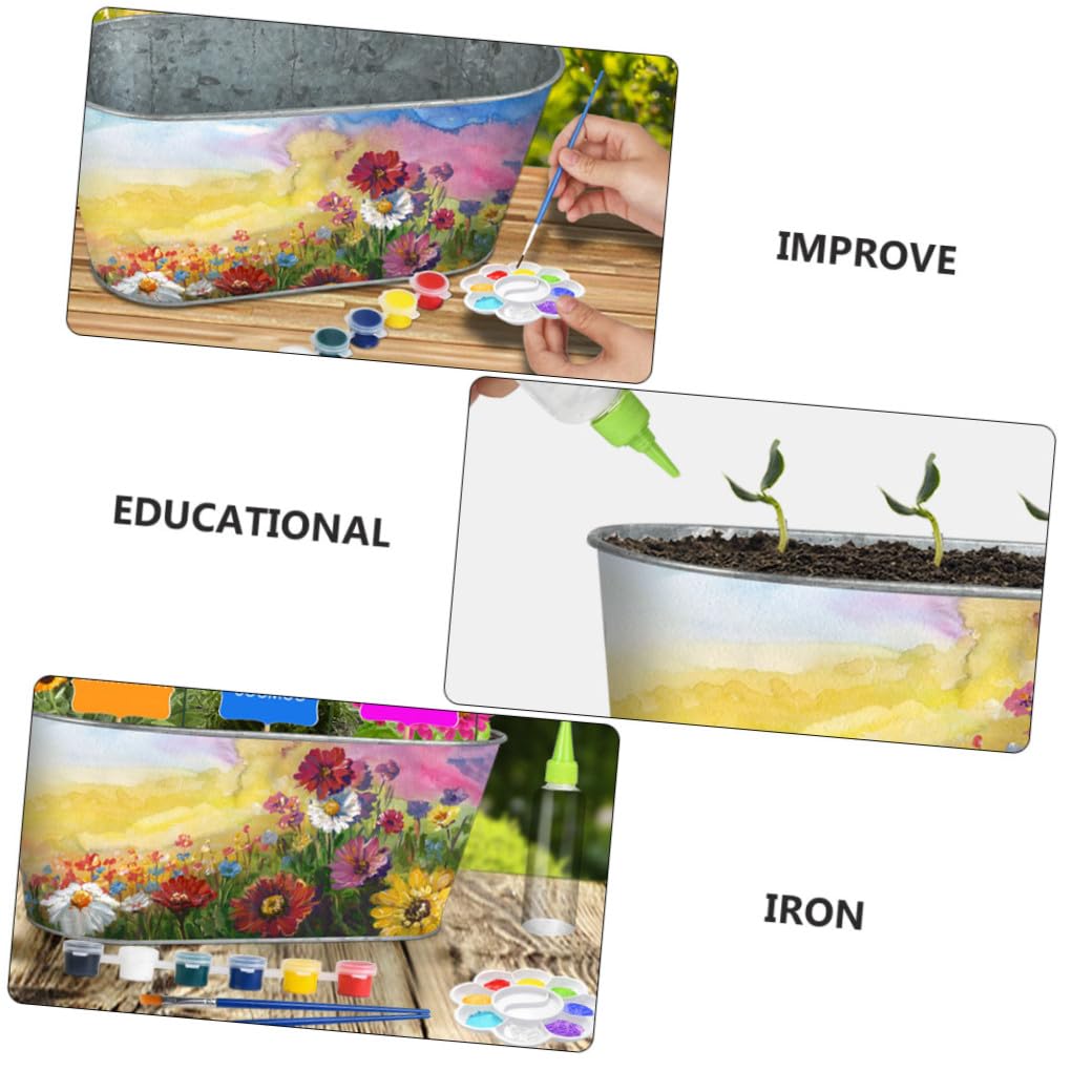 Maceta de Hierro Enseña Botánica y Creatividad para Niños Kit de Jardinería para Plantar Hierbas Aromáticas y Adecuado para DIY y Entretenimiento Familiar DIY Entretenimiento Familiar