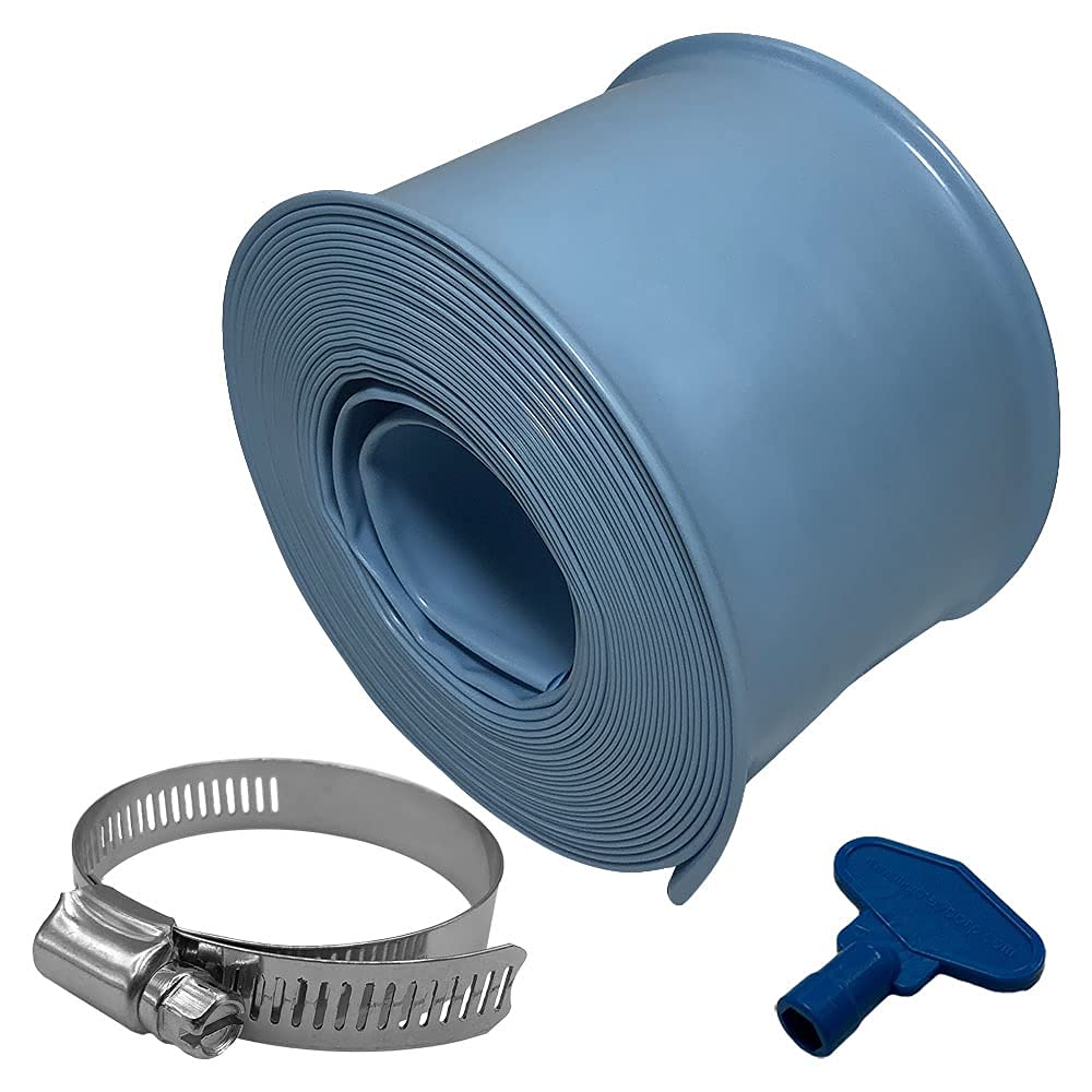 Puri Tech Swimming Pool Filter Backwash or Draining Hose 2 Inch x 25 Feet With Clamps Chemical and Weather Resistant Vinyl