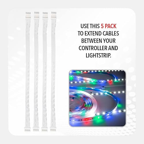 Miniatura 6 de Light Solutions - Cable de extensión de 0.5 pies para tira de luz degradado Philips Hue (4 piezas) - Blanco
