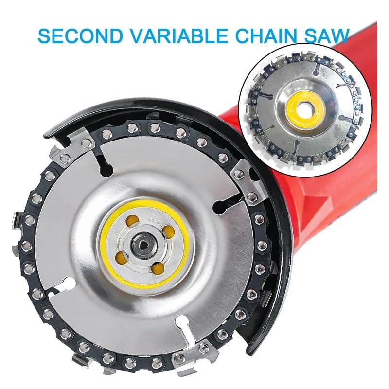 Lagnlnaoy 2pcs 4 Inch 22 Tooth Angle Grinder Dedicated Chain Disc Woodwork Carving Chain Saw Disc Angle Grinding Disc Slotting Saw Blade Tool