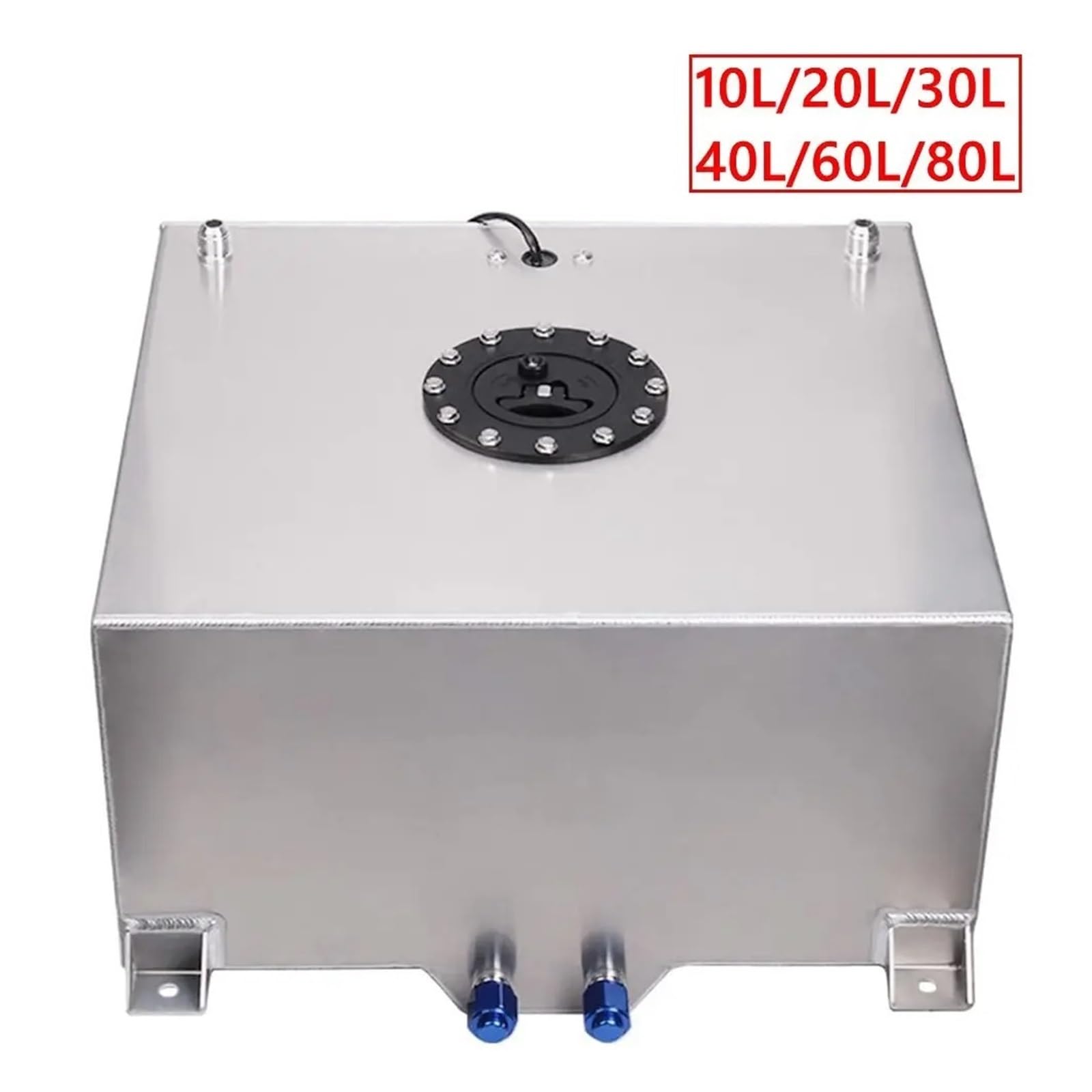 Serbatoio Compensazione Celle Sovratensione Carburante Universale In Alluminio 2,5 10 15 20 Galloni 10/20/40/60/80 Litri Con Tappo Sensore Schiuma All'interno Argento(2.5 Gallon-10L)