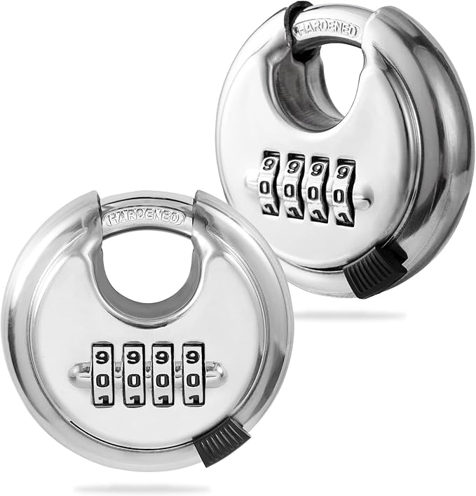 Rohuis Round Combination Lock, Uncuttable Combination Disc Padlock, 3/8