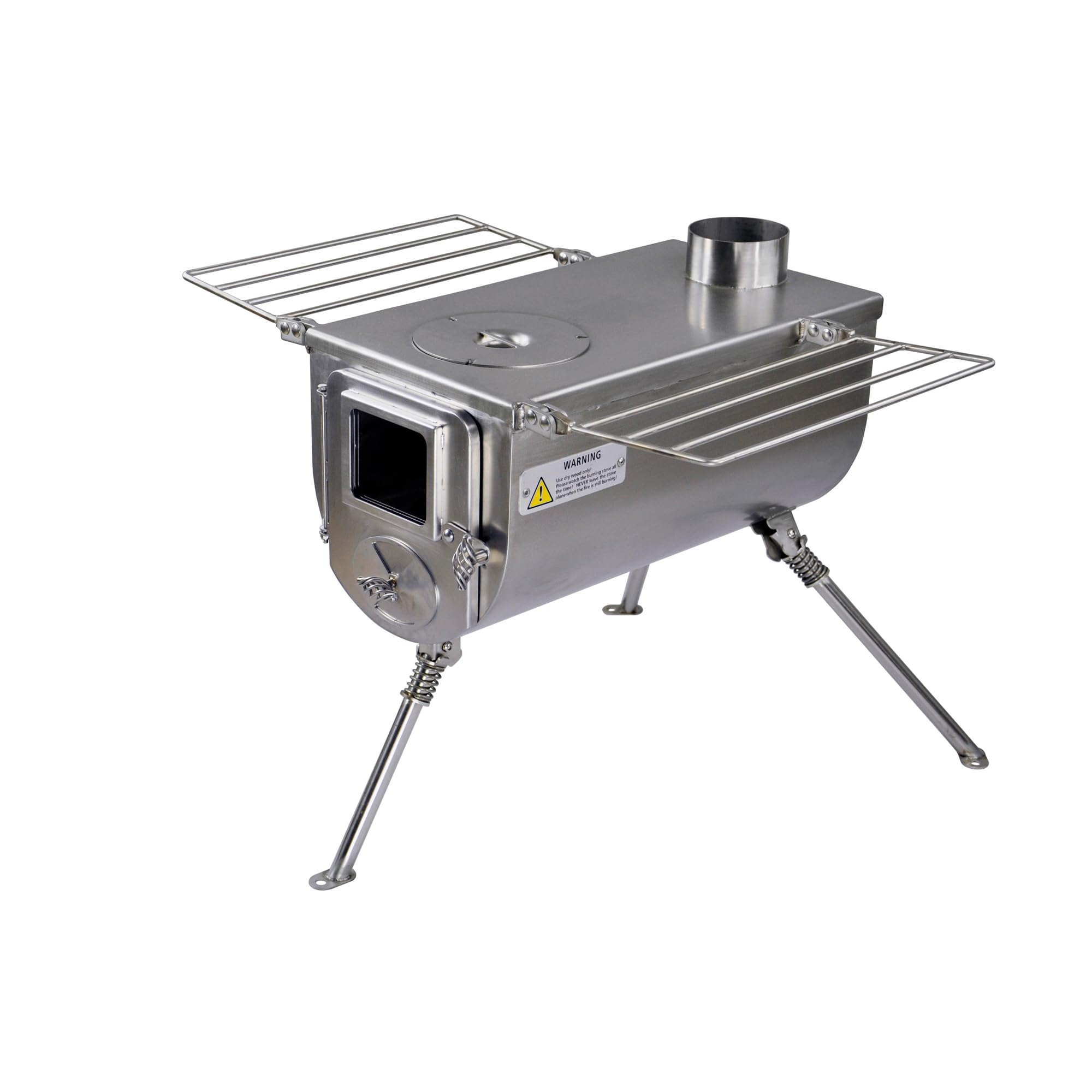 Winnerwell Woodlander Large Tent Stove | Portable Wood Burning Stove for Tents, Shelters, and Camping | 1500 Cubic Inch Firebox | Precision Stainless Steel Construction | Includes Chimney Pipe