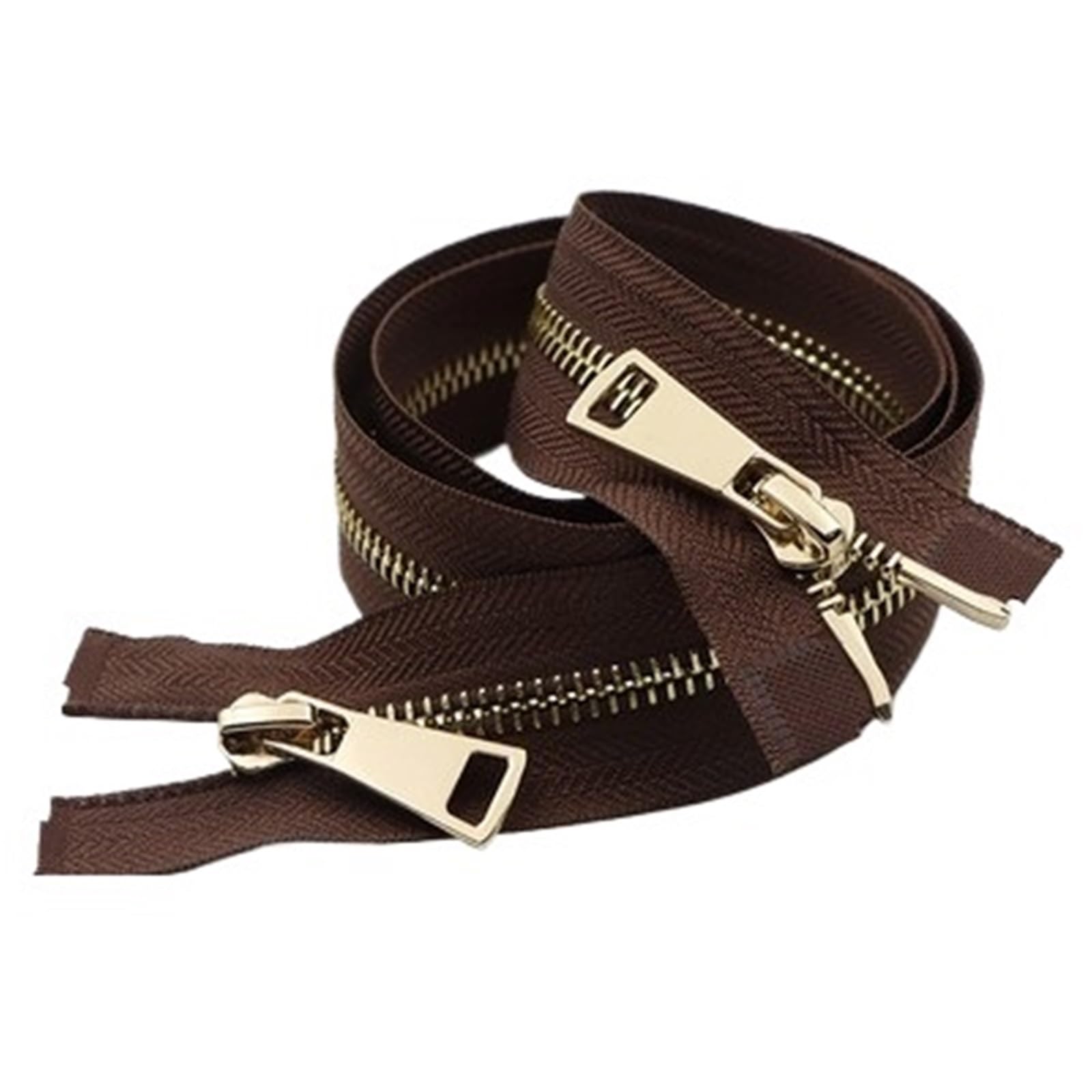 Two Way Separating Zipper, Two Way Separating Zipper Size 5 Multicolor 80cm Metal Gold Teeth Double Sliders(Coffee)