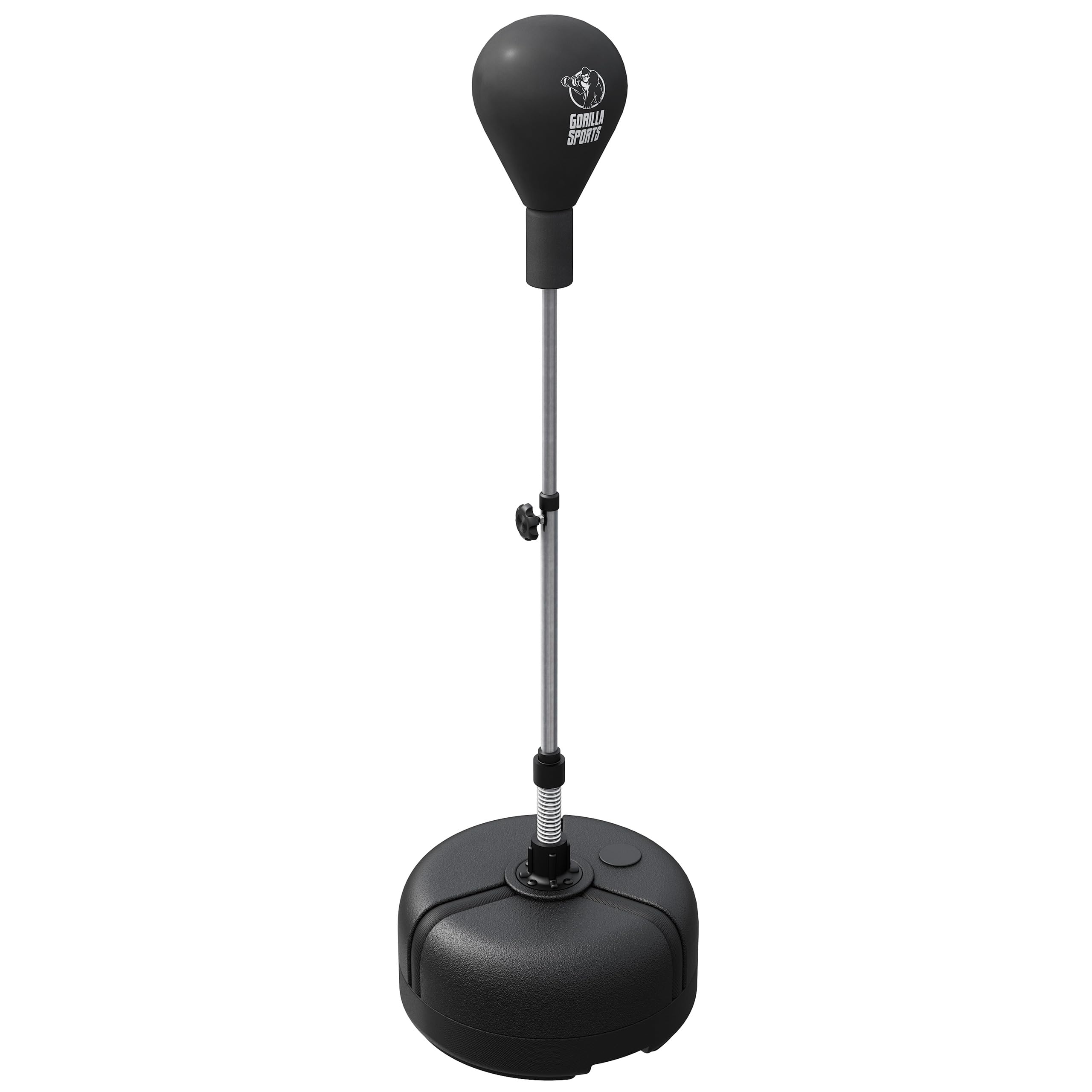 GORILLA SPORTS® Punching Ball - Regolabile: 120-156 cm, per Sabbia o Acqua, Salvaspazio - Pungiball Boxe, Fun Punch, Palla, Sacco da Terra Adulti, Allenamento, Pugilato, Punchball, Adulti