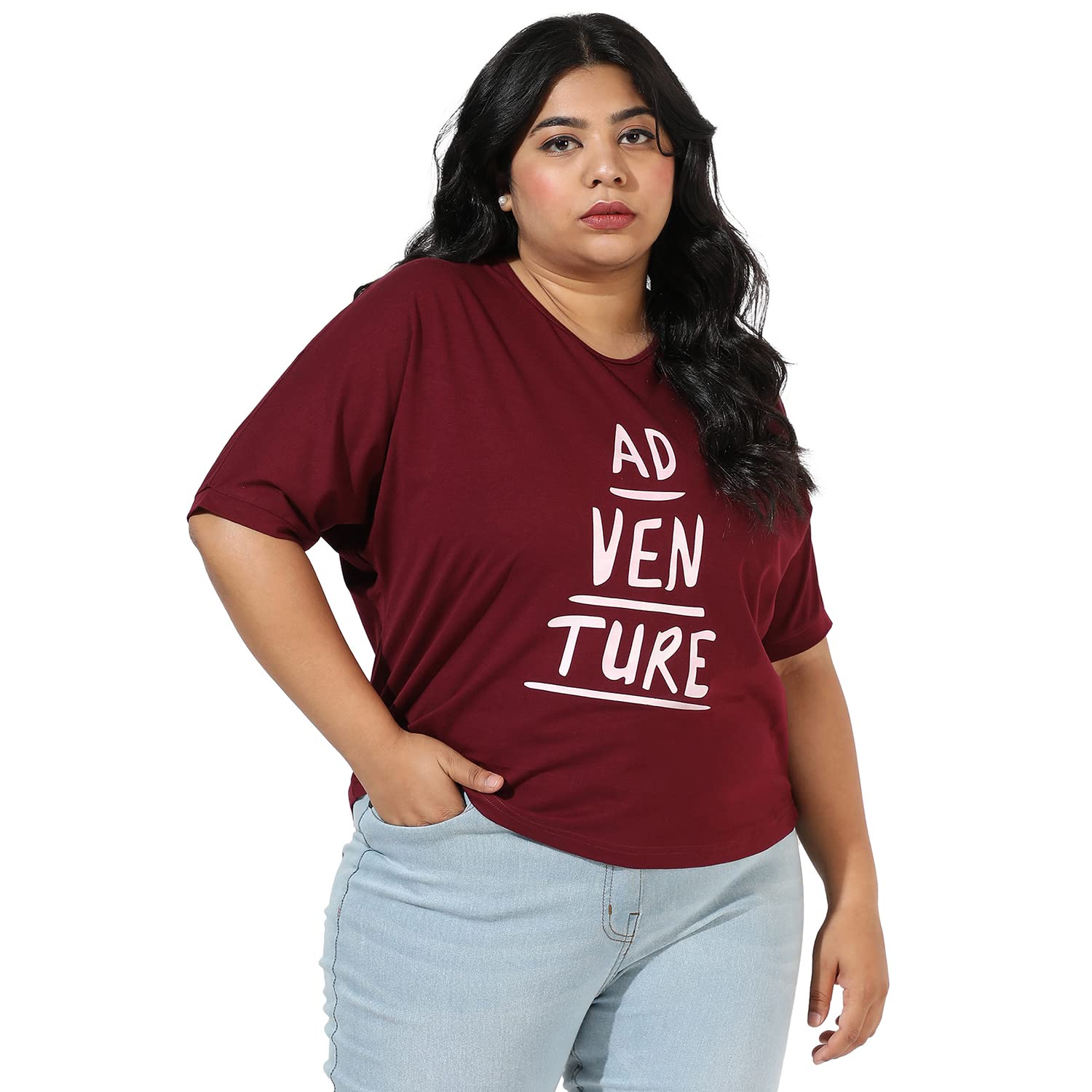 Instafab Plus Women's Top for Casual Wear | Round Neck | Regular Sleeve | Plus-Size Top Crafted with Regular Sleeve, Comfort Fit & High-Performance for Everyday Wear-picture-29