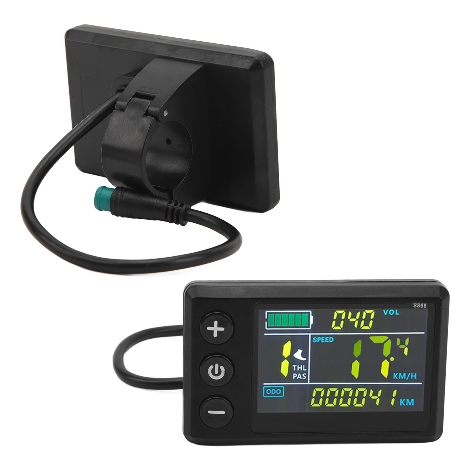 BuyWeek Computer da Bici Elettrico, Contachilometri per Bicicletta Impermeabile S866 Pannello di Controllo Display LCD per Bici con Connettore 5P
