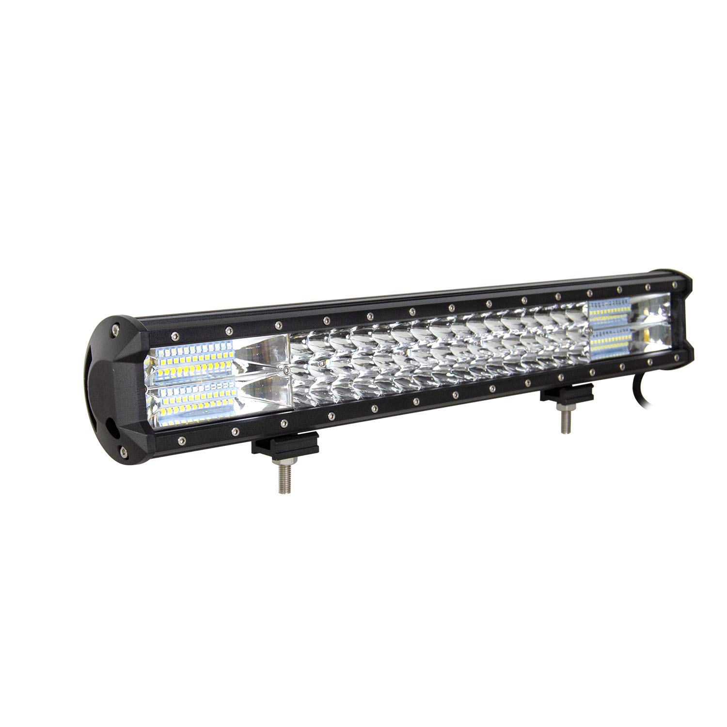 SKYWORLD Listwa świetlna LED Combo, 288 W, z uchwytem tablicy rejestracyjnej, 2 x 18 W, 4 cale, lampa robocza z zestawem wiązek przewodów DC 12 V, 24 V, 6000 K, do pojazdów offroadowych, 4 x 4 ATV UTV