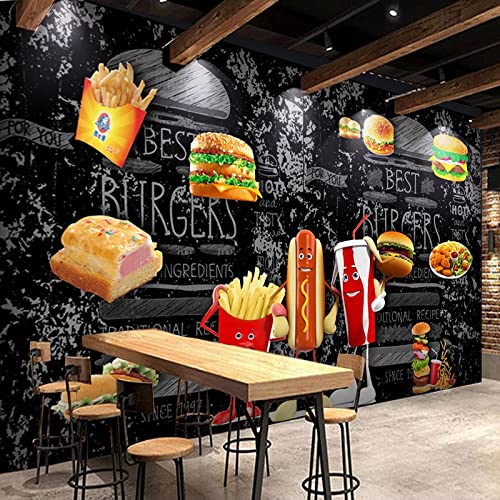 Papier Peint Photo Pain Hamburger 3D Décoration Murale Restaurant Pizza Boutique 180x280 - 3