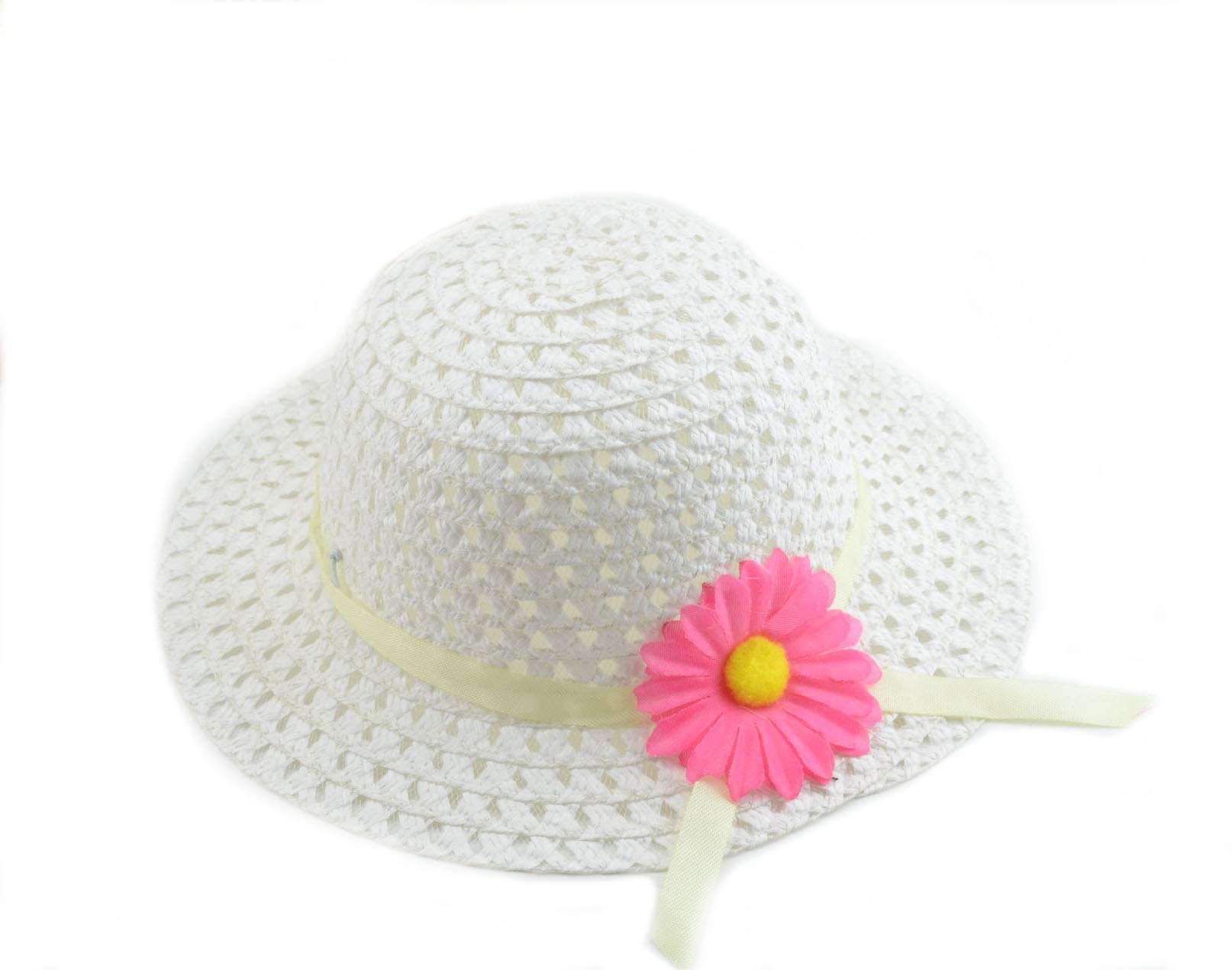 YUEMING Sombrero de Paja Niñas Gorra de Sol Chica, Gorro de Playa Niñas Cap Playa de Verano Protección Solar Transpirable para Viaje Beach Piscina al Aire Libre