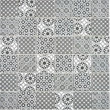 Azulejos de mosaico de cerámica, color negro, retro, vintage, ornamento victoriano, para cocina, cocina, azulejos de cocina, azulejos de pared, pared de mosaico