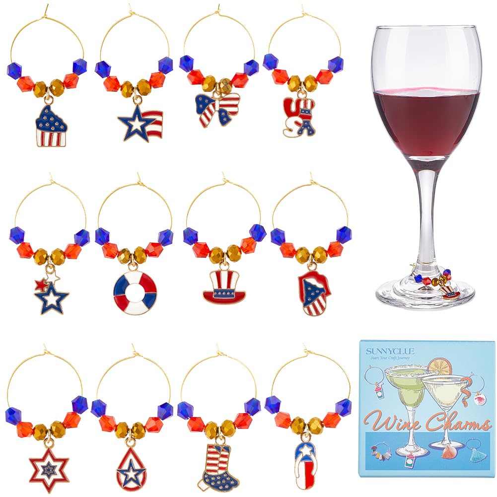Amuletos de vino de EE UU: 12 identificadores para copas del 4 de julio
