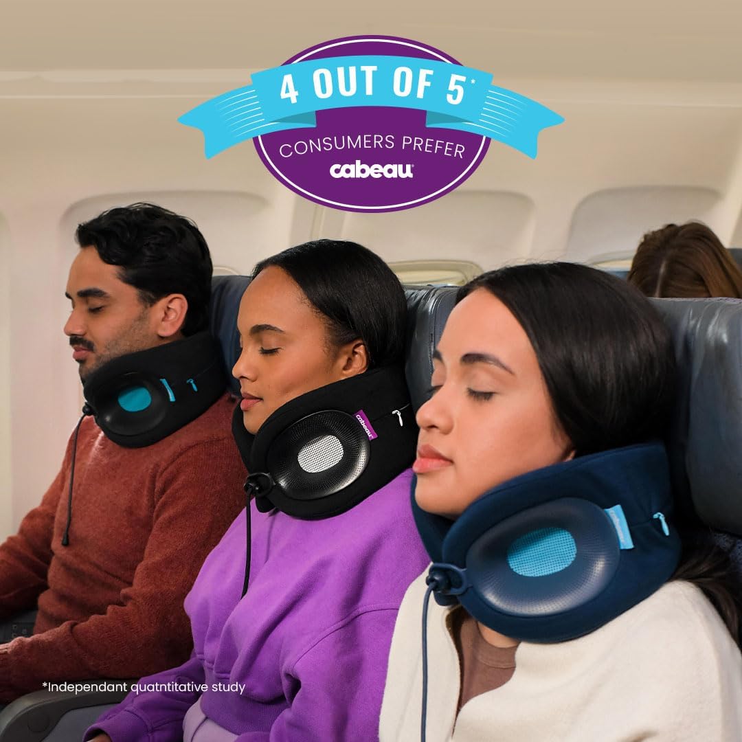 Cabeau Travel Essential Neck Pillow - Perfectly Contours to 11-21 Inch Necks - Evolution X Three Ways to Adjust for Ultimate Comfort on Long Flights (Diamond) - Image 8