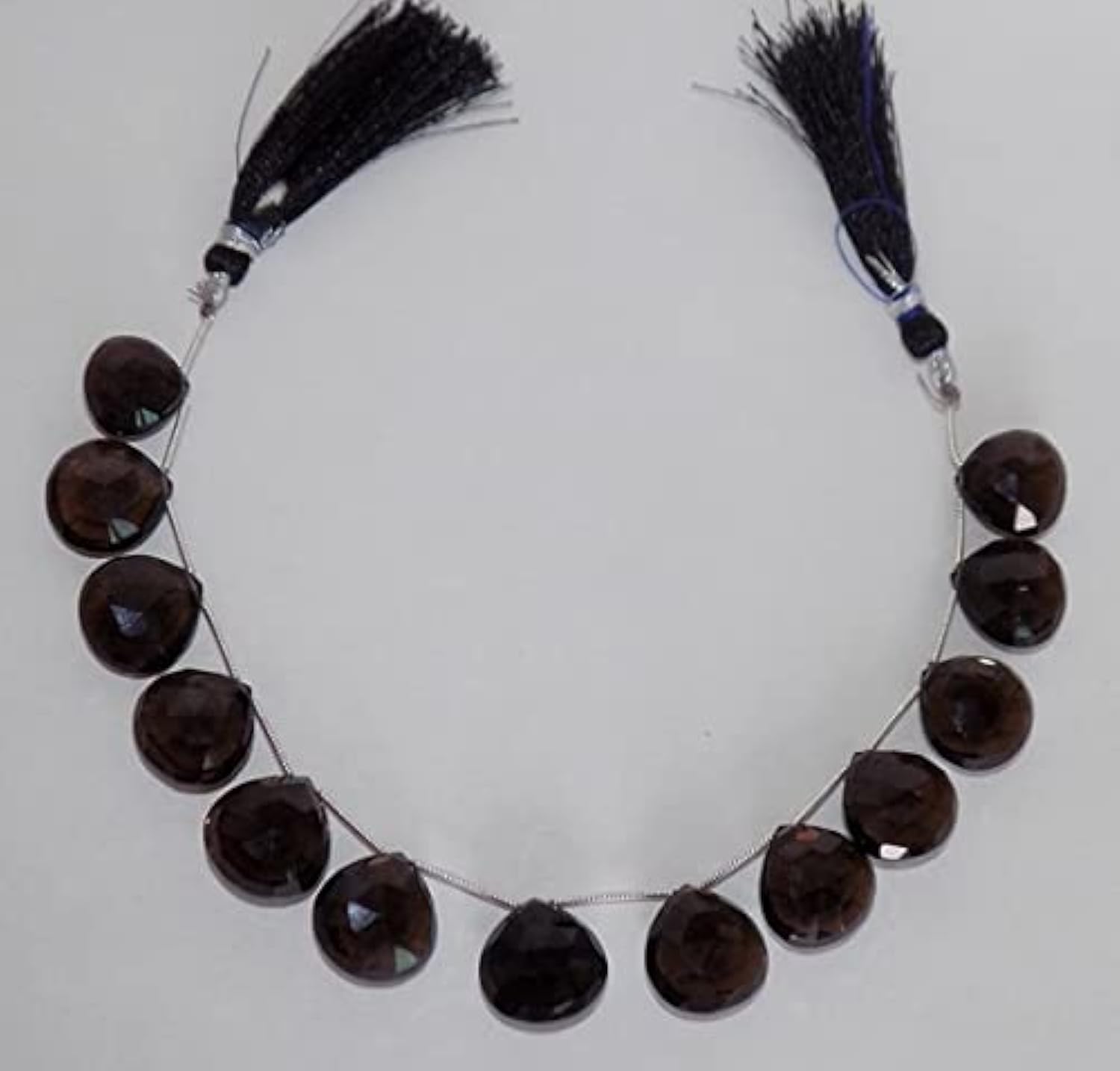 Quartz fumé 12mm 15mm perles cœurs briolettes naturelles pour collier et bracelet en pierres
