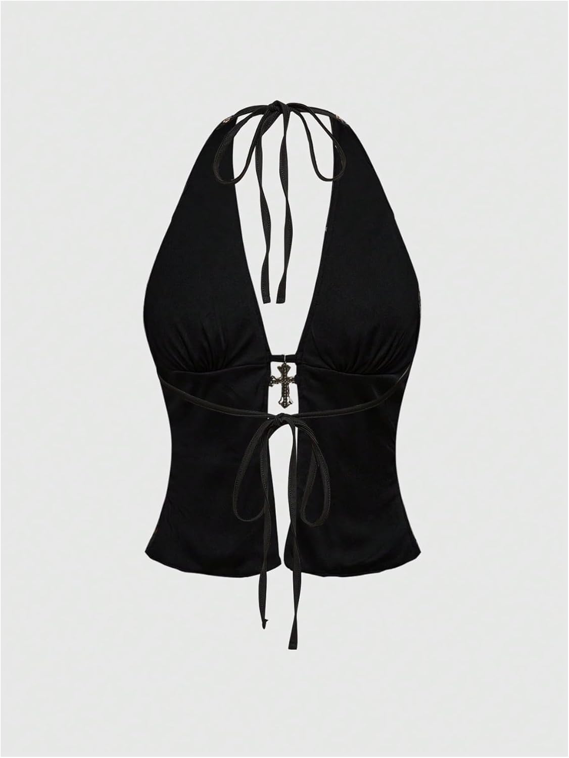 Verdusa Women's Lerpard Print Sequin Halter Top Rave Club Date Night Going Out Corset Tops - Image 2