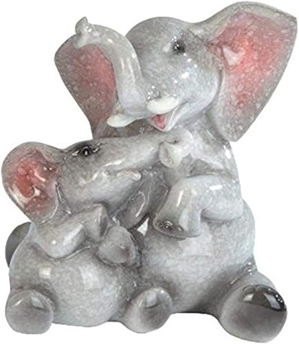 StealStreet Figura de elefante gris y elefante bebé, 4 pulgadas