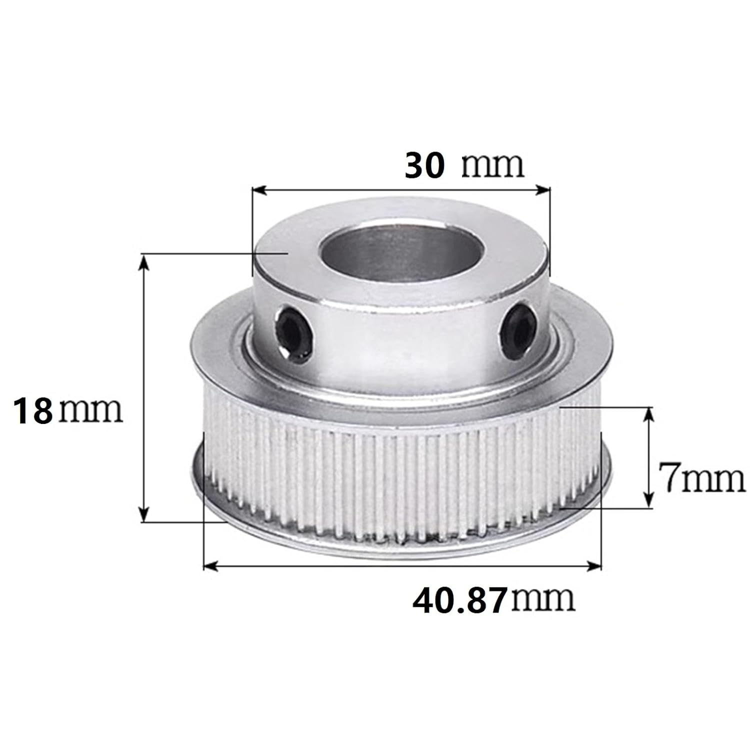 Pulley Synchronous Wheel for Width Belt S2M 65T/BF/Type Width 7/11mm Groove Synchronous Belt Pulley for 3D Printer Parts(Holes19,BFWidth7)