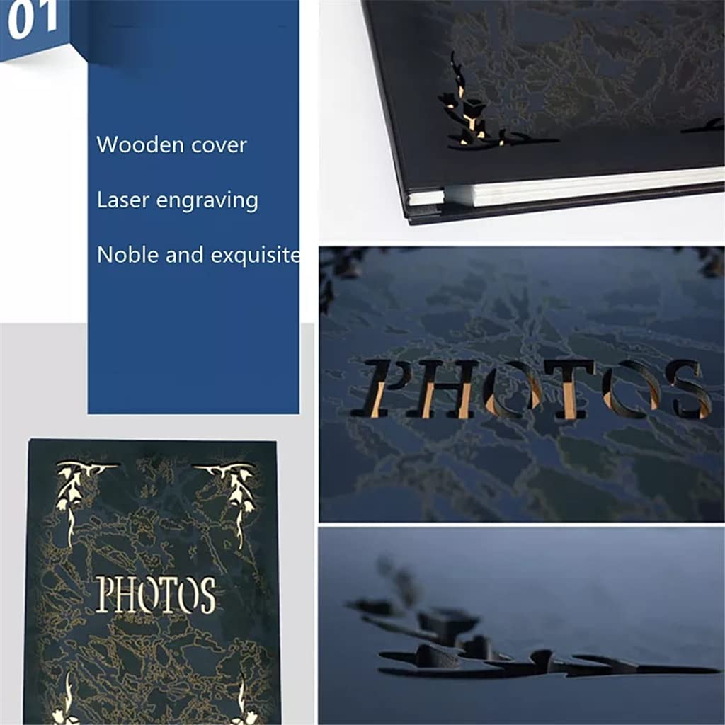 Wysokiej jakości grawerowany album na zdjęcia, ręcznie wykonany, DIY, samoprzylepny, album kolekcjonerski, książka wzrostu, kolekcja zdjęć rodzinnych (kolor: biała karta wewnątrz, rozmiar: 23,5 x 32,5 cm)