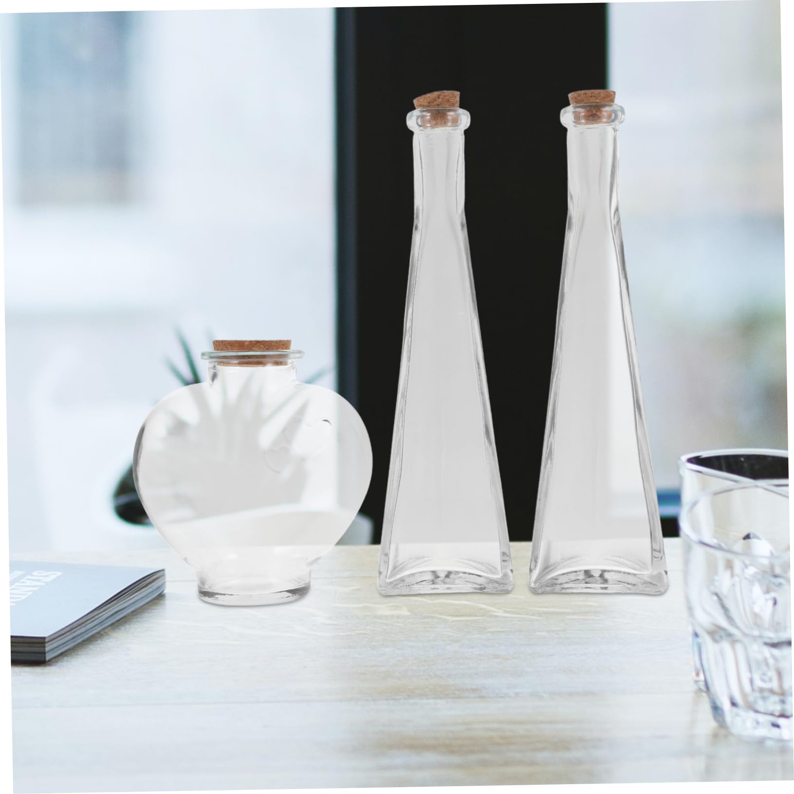 Juego De 3 Botellas Para Ceremonias, Tarros De Arena, Botellas Decorativas Para Ceremonias De Boda, Botellas De Cristal Con Forma De Corazón, Contenedor De Arena Para Ceremonias