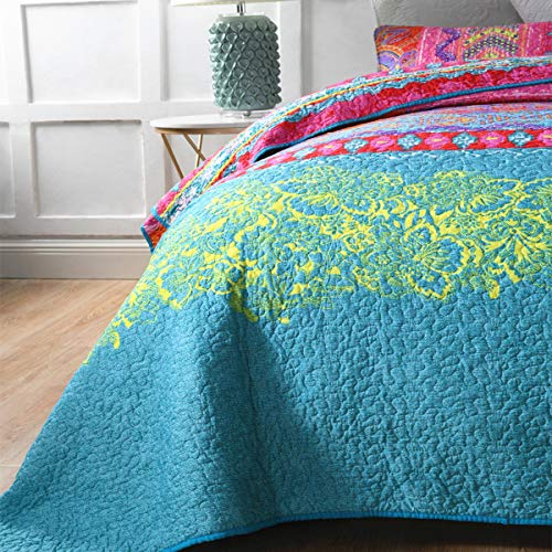 Qucover Tagesdecke 220x240 Bedspread Reversible A/B-Seite Bettüberwurf Set mit 2 Kissenbezüge 50x75cm für Doppelbett… – Ansicht 8