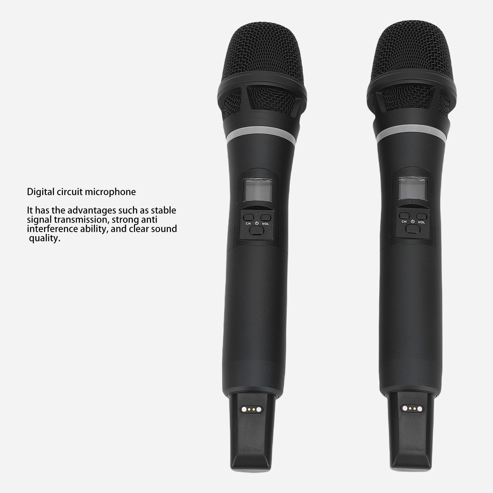 Cuifati Zestaw Mikrofonu Bezprzewodowego 2PCS, ładowne Ręczne Mikrofonowe Mikrofon z Odbiornikiem, Zestaw Systemu Bezprzewodowego Mikrofonu, do śpiewania Mowy na Przyjęciu Weselnym