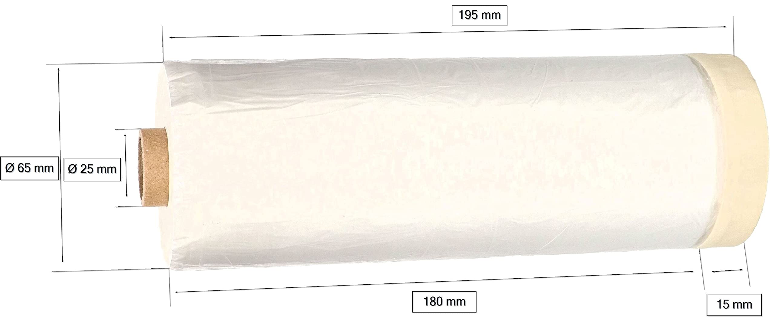 KOTARBAU® Set di 4 pellicole di copertura con nastro adesivo, 195 mm x 33 m, per lavori di pittura e ristrutturazione